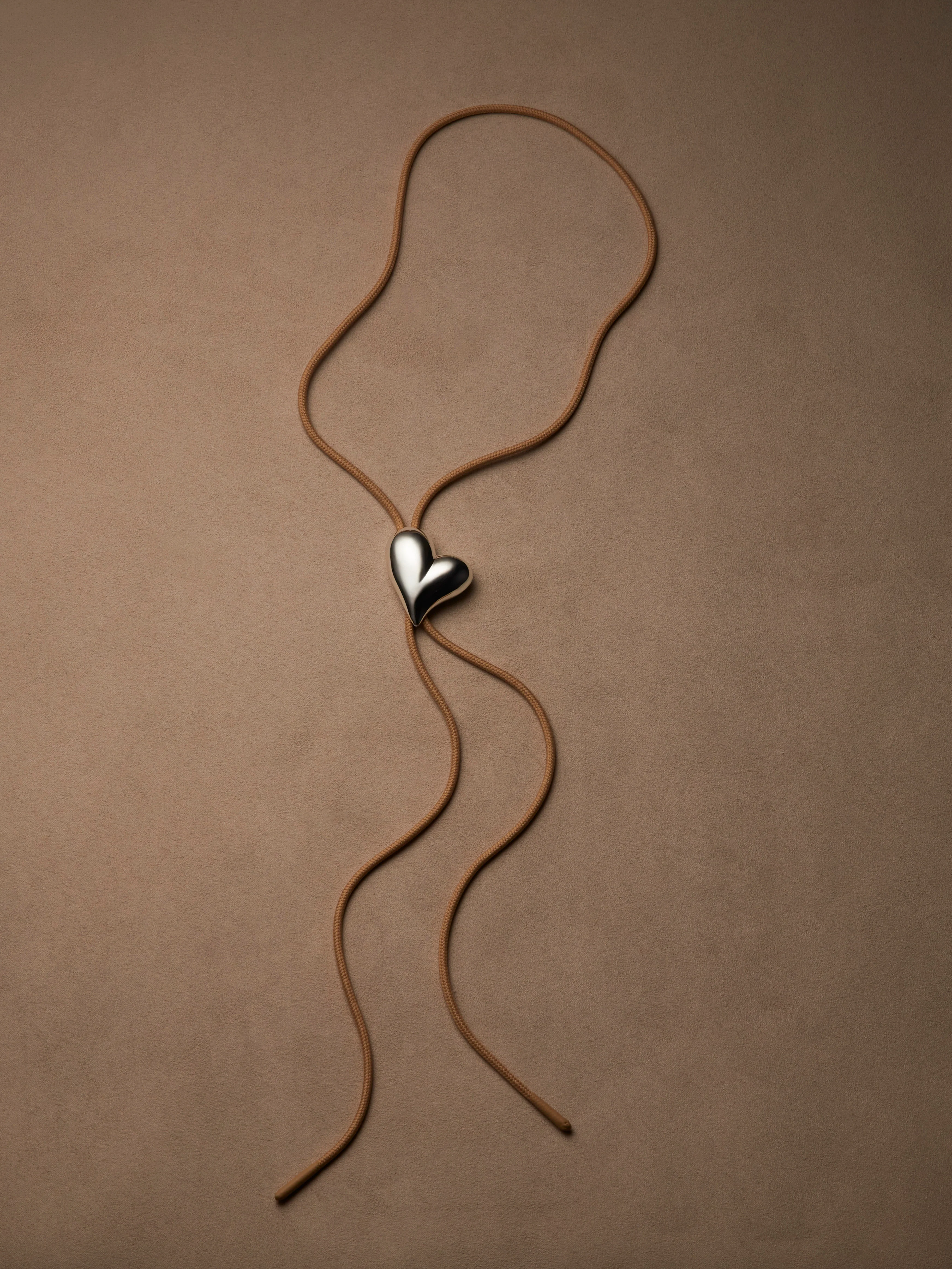 Art Heart Bolo Tie in Silver