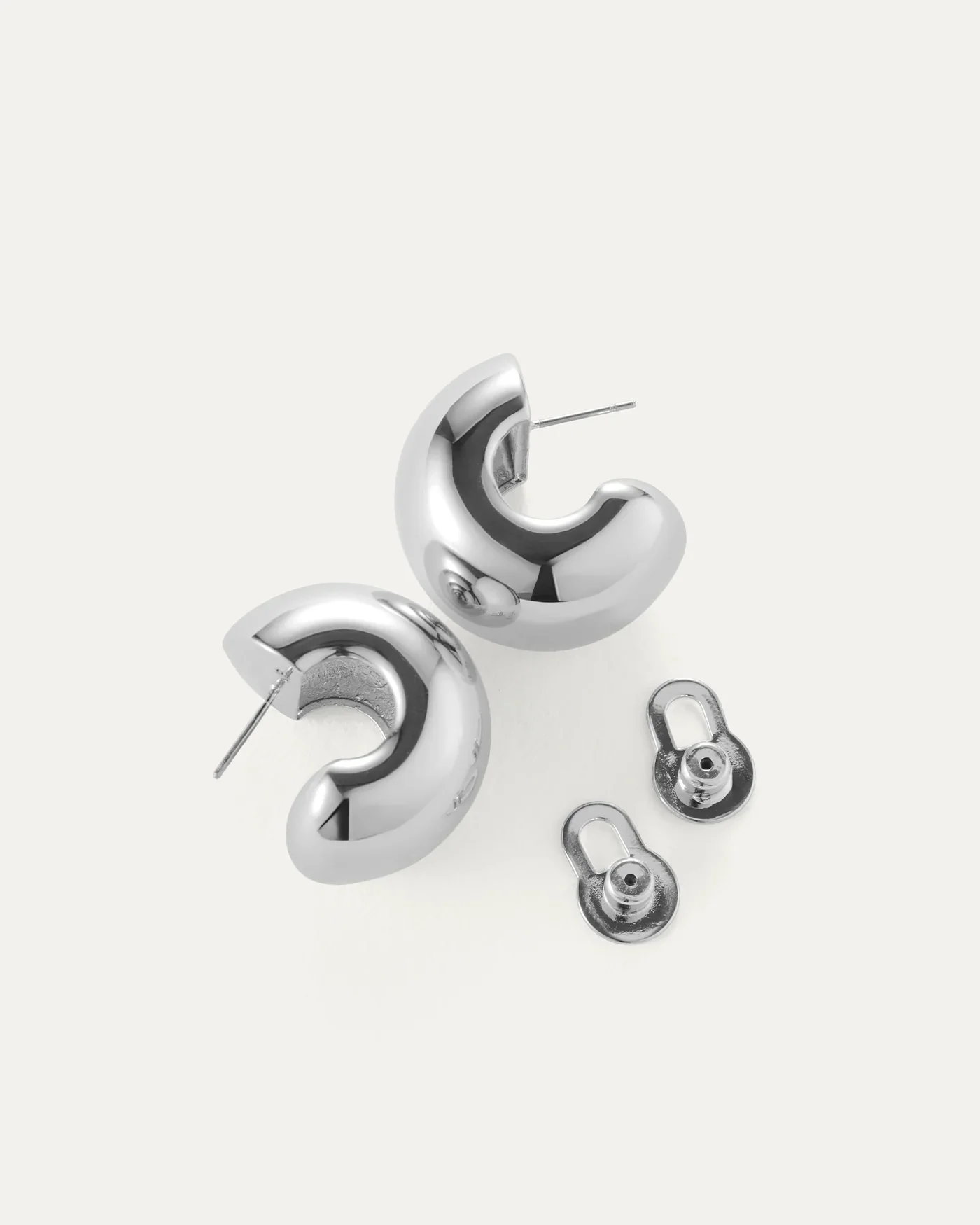 Gemma Hoop Earrings in Silver - Image 3
