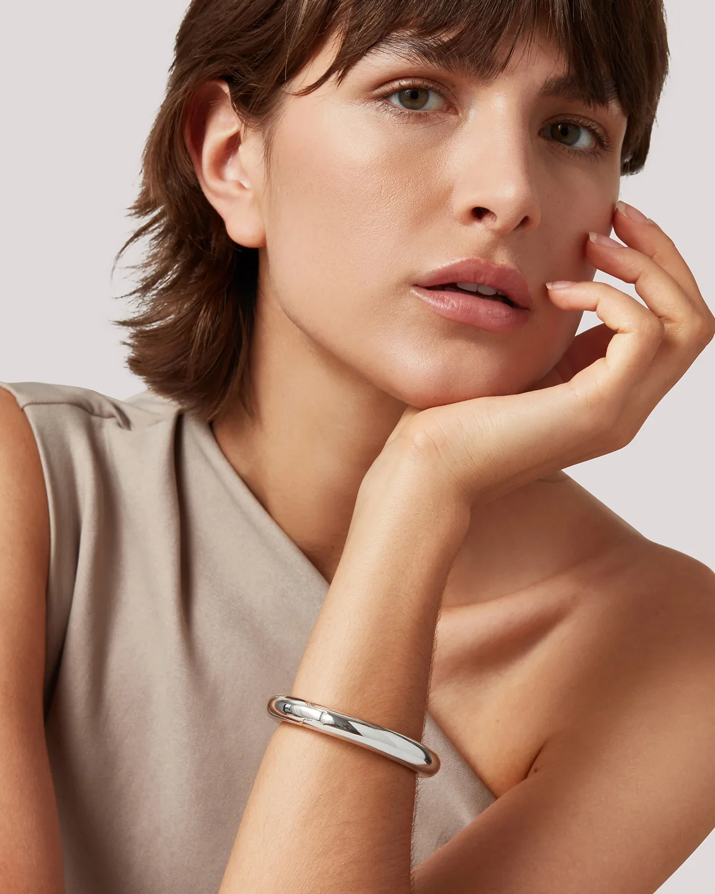 Gia Mega Bangle in Silver - Image 2