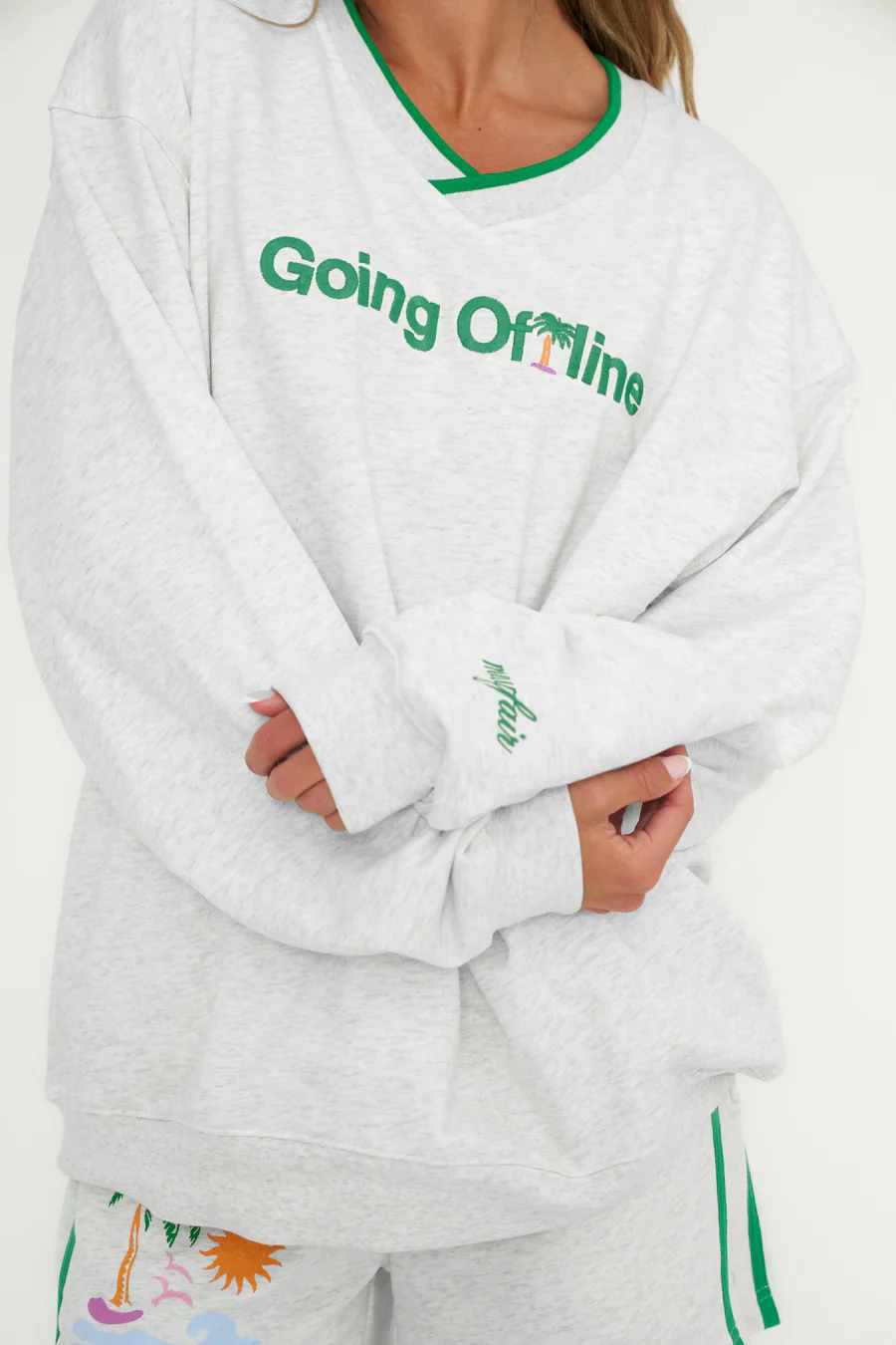 Going Offline V-Neck Sweatshirt - Image 6