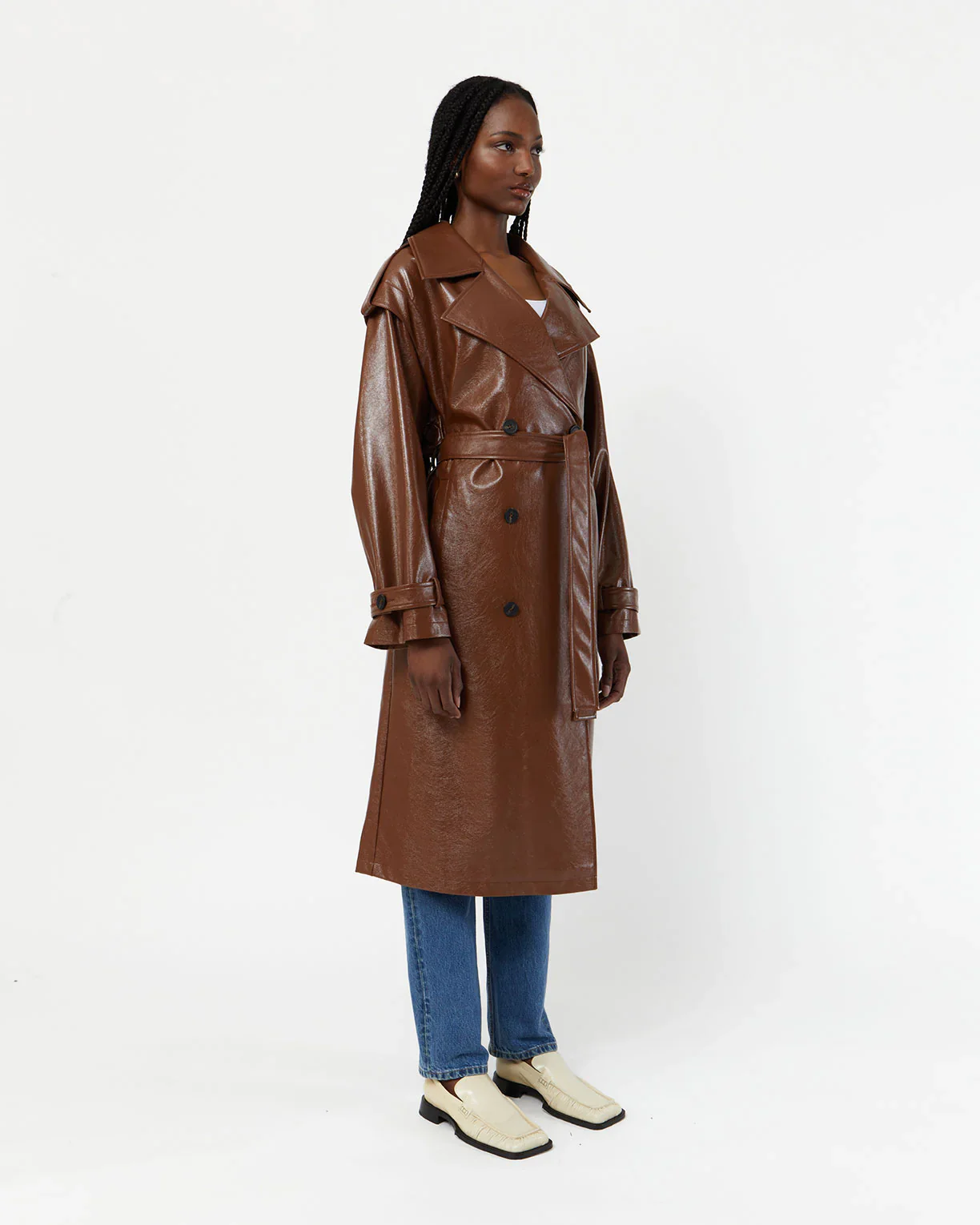 Isa Crinkle Trench Coat - Image 3