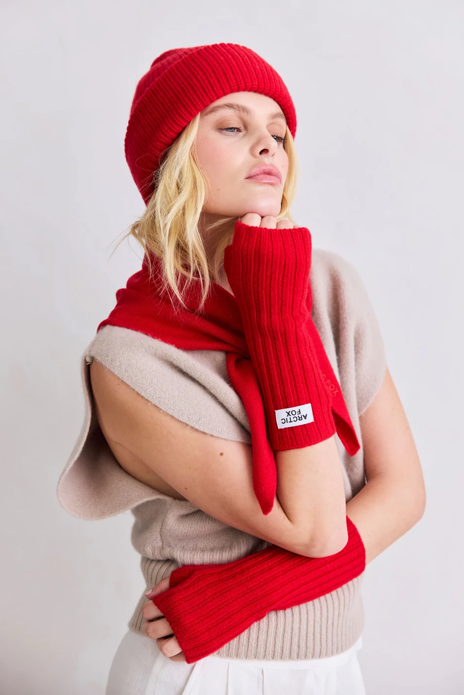 Merino Wool Fingerless Gloves - Image 3