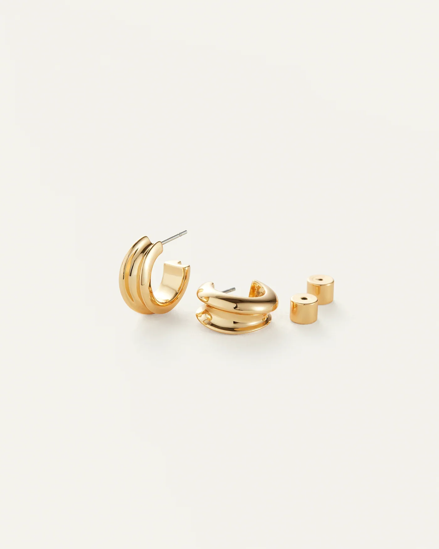 Mini Lennon Hoop Earrings in Gold - Image 3