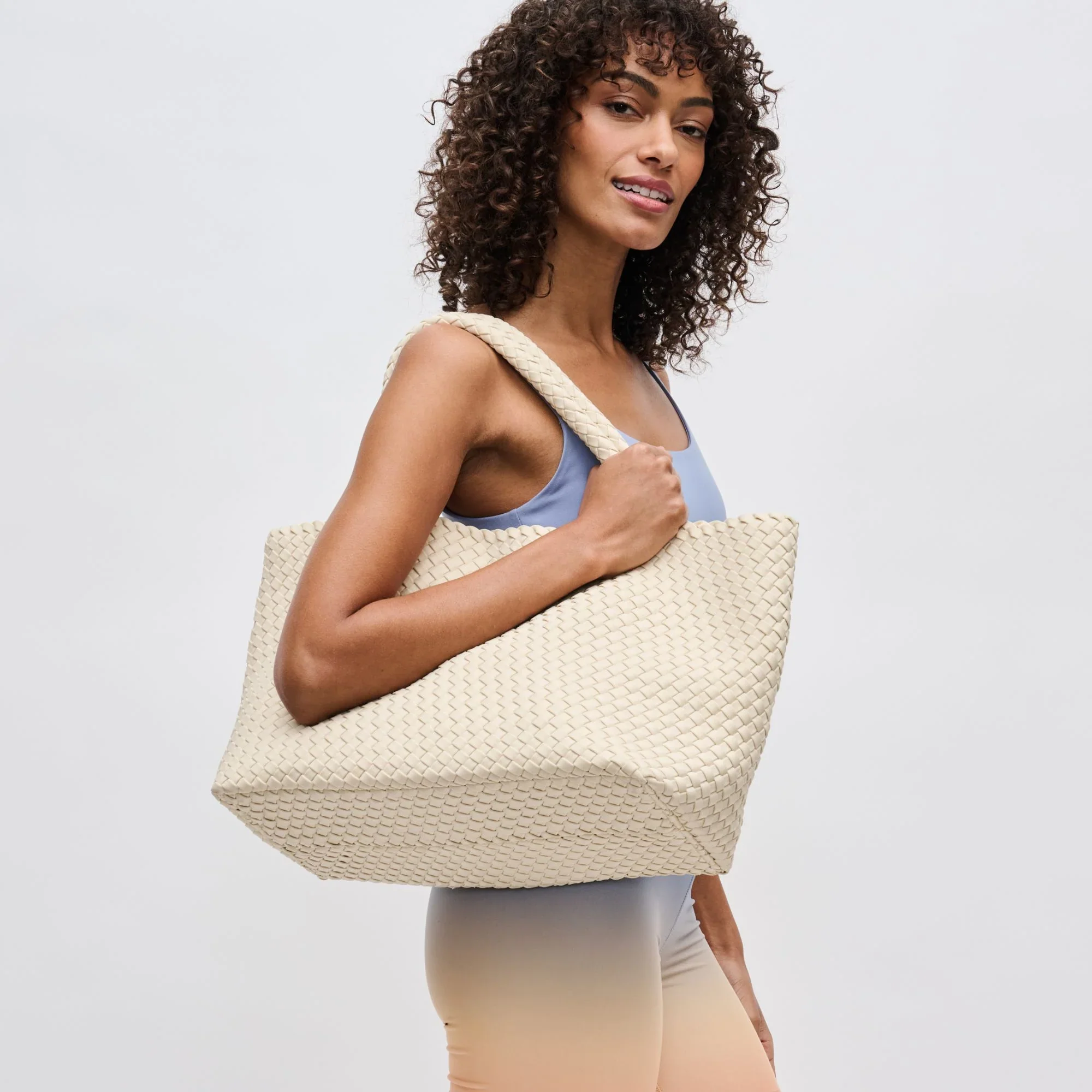 Sky's The Limit Large Tote in Cream - Image 4