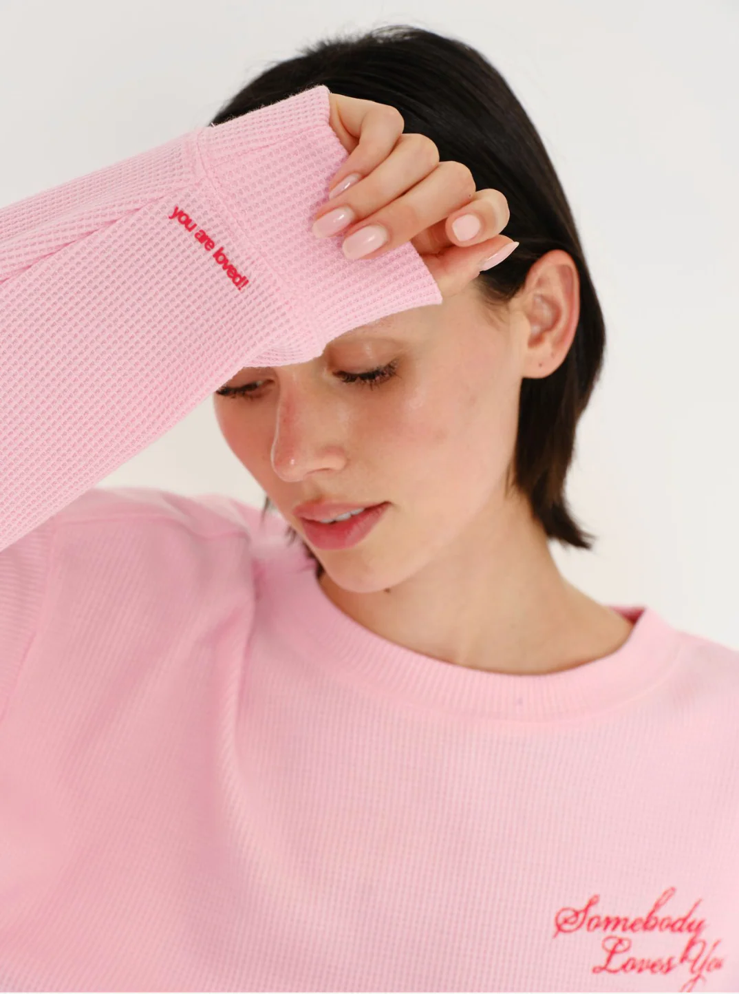 Somebody Love You Waffle Crewneck - Image 5