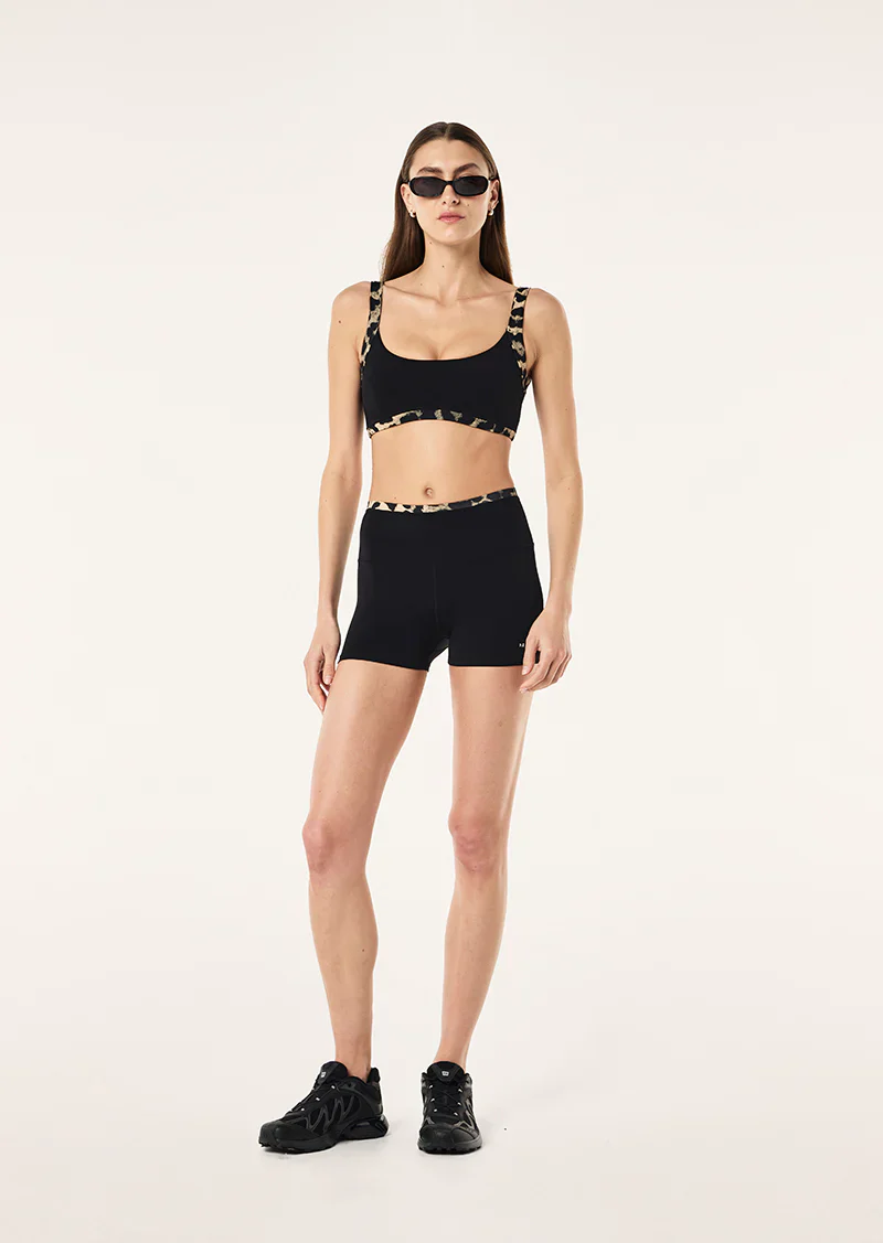 Vivid Sports Bra In Black & Leopard - Image 6