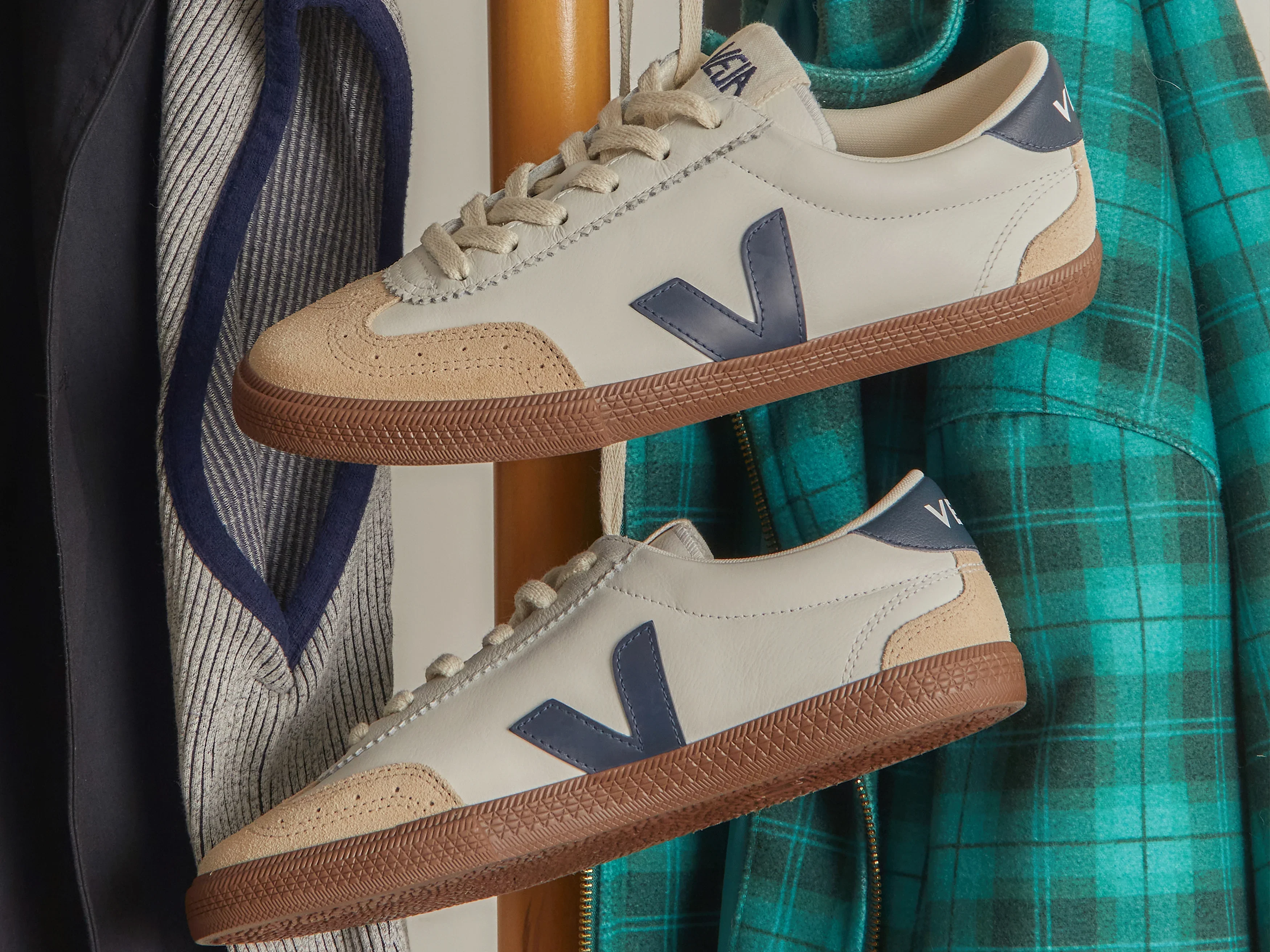 Volley Leather Sneaker White Nautico Bark - Image 4
